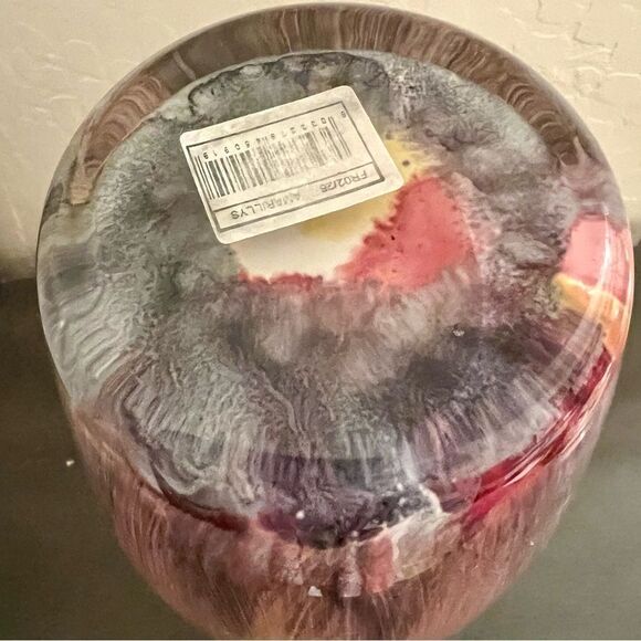 FRANCO Italy MCM Boho Watercolor Pink Gray Beige White Vertical Stripe Vase - Picture 15 of 16